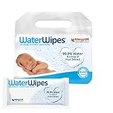 WaterWipes Baby Feuchttücher Empfindliche Haut, 99,9% gereinigtes Wasser, 4 x 60 Feuchttücher (240 Feuchttücher)
