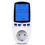 Strommessgerät Stromzähler für Steckdose, Energiekostenmessgerät Stromkostenmessgerät Stromverbrauchszähler Stromverbrauch-Messgerät Leistungsmesser, LCD-Hintergrundbeleuchtung 360 °-Lesbar Dispaly