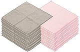 Sichler Beauty Make-Up-Entferner-Tücher: Mikrofaser-Kosmetiktücher zur Gesichtspflege, 30 Stk,rosa,grau,30x30cm (Microfasertuch)