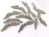 10 Spacer Engel Schutzengel Engelsflügel Flügel Farbe antiksilber Metall 31x7mm #S031