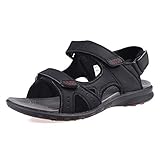 GRITION Sandalen Herren Outdoor Offene Zeh Trekkingsandalen Herren Sport Strand Wandersandalen (41 EU, Schwarz)