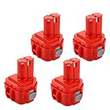 Masione 3000mAh NI-MH Ersetzen für Makita Akku 12V PA12 1220 1222 1233S 1233SA 1233SB 1233 1234 1235 1235B 1235F 192696-2 192698-8 192698-A 193138-9 193157-5 4 Stück