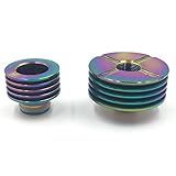 DIY-24H - Heat Sink 22mm Ø + Drip Tip Heat Sink 510er Anschluss für Verdampfer DripTip Atomizer Heatsink aus Edelstahl in Rainbow Regenbogen Farbe
