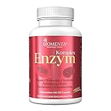 BIOMENTA Multi Enzym Komplex - mit Papaya (Papain), Ananas (Bromelain), Kiwi (Actinidin), Apfelessig, Rutin, Kardamom, Kreuzkümmel – vegan - 120 Enzym Kapseln – 2 Monatskur