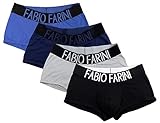 Fabio Farini Boxershorts Herren Men Unterhose Boxer in Schwarz, Mehrfarbig Baumwolle 4er Pack Mehrfarbig M