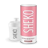 Sheko Diätshake zum Abnehmen | Erdbeer Protein Pulver | 25 Portionen Mahlzeit Ersatz inkl. Shaker | Ideal als Eiweißshake oder Mahlzeitersatz