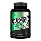 BIOMENTA Arginin + Ginseng - vegan - mit L-Arginin, Ginseng, Maca, Tribulus Terrestris, Koffein, Zink, Selen – 180 L-Arginin Ginseng Kapseln hochdosiert – 2 Monatskur