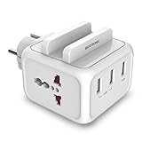 BERTRONIC Companion BC311E 3-Port USB Ladegerät mit 24W Leistung 3X USB + 2X Steckdose Reiseadapter mit Smartphone-Halterung für iPhone, iPad, Sony, HTC, Samsung, LG und viele mehr