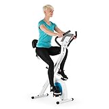 Capital Sports XBK700 Pro X-Bike Heimtrainer, Riemenantrieb, Magnetwiderstand, 8 Stufen, Pulsmesser, Trainingscomputer, Schwungmasse: 8 kg, Tablet-Halterung, max.: 100 kg, weiß-blau