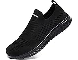 IYVW A19 Liebhaber Schuhe Unisex Damen Herren Laufschuhe Sportschuhe Gym Turnschuhe Freizeitschuhe Atmungsaktiv Running Sneaker Low Top Schnürschuhea Mesh Outdoor Shoes Schwarz 43 EU
