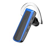 Bluetooth Headset blau für Handy zum Telefonieren 2 Handys Geräte mit Mikrofon Business Auto Büro Etui KFZ universal iPhone 6s 7 Plus X 8 XS XR 11 Samsung Galaxy S8 S9 S10 S20 Huawei P20 P30 P40