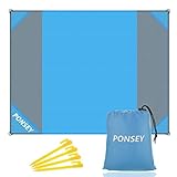 Ponsey Picknickdecke 200 x 200 cm Stranddecke Strandmatte wasserdichte Strandtuch sandabweisende Tragbare Camingmatte