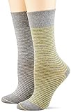 ESPRIT Damen Fine Stripe 2-Pack Socken, grau (light grey mel. 3390), 39-42 (2er Pack)