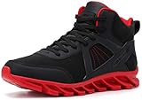 BRONAX Herren High Top Sneaker Winterschuhe Winterstiefel Turnschuhe Männer Jungen Sportschuhe Basketballschuhe Laufschuhe Hallenschuhe Hohe Outdoor Sport Schuh Rot 44 EU (45 Asien)