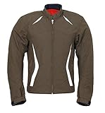 Jet Motorradjacke für Herren, Textil, leicht, Sommer, gepanzert, lässig, RENO (L, Olivgrün)