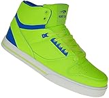 Bootsland High Top Basketballschuhe Skaterschuhe Damen Herren 006, Schuhgröße:44, Farbe:Grün/Blau
