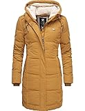 Ragwear Damen Wintermantel Winterparka mit Kapuze Mershel Gelb Gr. XL