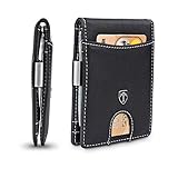 TRAVANDO Geldbeutel Männer mit Geldklammer Zurich Geldbörse Herren Kartenetui Slim Portemonnaie Wallet Portmonaise klein Geldtasche Portmonee RFID Kreditkartenetui Brieftasche Carbon Geldclip EC