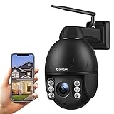 Dericam IP Kamera Outdoor, Überwachungskamera,WLAN Kamera,PTZ Kamera 4X Optische, Autofokus, 30m Nachtsicht, Fester Betrachtungswinkel 90 Grad, Externer SD Kartensteckplatz, Wetterfest,S2C