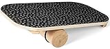 SportPlus Balance Board aus Holz mit Rolle, rutschfestes Griptape, ideal für Gleichgewichtstraining, Wackelbrett, Balancierbrett, Gleichgewichtstrainer, Nutzergewicht bis 100kg