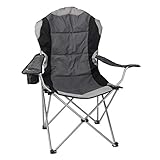 Spetebo Regiestuhl Deluxe bis 150 Kg belastbar - Farbe: anthrazit - Campingstuhl extra breit, extra bequem, extra stabil - Angelstuhl Campingstuhl