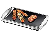 ROMMELSBACHER Ceran Grill CG 2303/E - Made in Germany, Ceran Grillfläche, Temperaturen bis 380 °C stufenlos einstellbar, versenkbarer Knebel, Fettablaufrinne, Edelstahlgehäuse, 2000 Watt