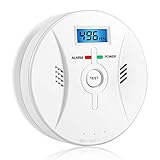 Kohlenmonoxid Warnmelder mit LCD Display CO Melder Lauter 85 Db Alarm Kohlenmonoxid Melder mit Kohlenmonoxidsensor Batteriebetrieb