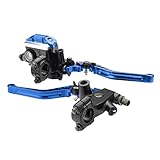H HILABEE 2 Stücke Griff Hydraulische Kupplung Bremszylinder Master Hebel Set Passt Für Motorrad 7/8 Zoll 22mm Lenker - Blau