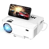 TOPVISION Mini Beamer mit Screen Mirroring,5500 Lumen Heimkino Beamer Full HD 1080P Video Beamer mit 240' Display, 90000 Stunden LCD Beamer kompatibel mit HDMI/USB/SD/AV/VGA