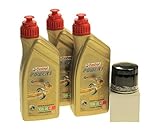 Öl Wechselset 3 Liter Castrol SAE 10W-40 Power 1 4T inkl. Ölfilter Citomerx CIT138 für Aprilia RSV4 1000 Tuono Arctic Cat Cat Cagiva Kawasaki Kymco Sachs Suzuki