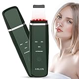 Ultraschallpeelinggerät ANLAN Skin Scrubber Ultraschall Peeling Mitesserentferner Porenreiniger Hautreiniger Akne Entferner Ionen EMS Massage für Gesichtsreinigung Gesichtspflege(Grün)