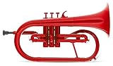 Classic Cantabile MardiBrass ABS Kunststoff Flügelhorn - Perinet-Ventile - 600g leicht - Bohrung: 11,5 mm - inkl. Mundstück und Leichtkoffer - rot