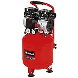 Einhell Kompressor TE-AC 24 Silent (750 W, max. 8 bar, 135 L/min Ansaugleistung, öl- und servicefreier Motor, 24 l-Tank, Manometer und Schnellkupplung, Sicherheitsventil)