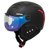 ALPINA JUMP 2.0 VM Skihelm, Unisex – Erwachsene, black-red matt, 55-58