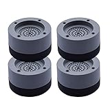 Vibrationsdämpfer, Queta 4 Stück Antivibrationsmatte Vibrationsdämpfer für Waschmaschine & Trockner 4cm (Grey, 4cm)