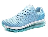 Herren Air Cushion Sohle Walking Schuhe Shock-Absorbing Casual Sport Sneaker, Blau - Ice Blue White - Größe: 36 EU