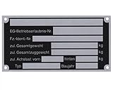 3 x Blanko Typenschild Anhängertypenschild Neutral Anhänger Vers. 3