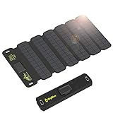 BigBlue 15W tragbar Solar Ladegerät 2-Port USB & wasserdichte Solarpanel mit Typ-C-Kabel für Wiederaufladen USB-Geräte - iPhone Android GoPro usw