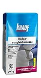 Knauf 125265 20 kg Bodenausgleichsmasse, Fließ-Spachtel, Nivellier-Masse – Estrich für Boden, innen und außen, 20-kg, zementgrau