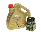 Öl Wechselset 4 Liter Castrol SAE 10W-40 Power 1 4T inkl. Ölfilter Hiflo HF160 für BMW S 1000, K 1200, K 1300, HP4 1000, Husqvarna Nuda 900