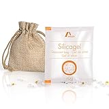 Amazy Silica Gel Beutel (40 x 10 g) inkl. Jutebeutel und Indikatorkugeln – Vakuumverpacktes Kieselgel als Trockenmittel (regenerierbar) für das Binden von Feuchtigkeit – schützt vor Feuchte und Muff