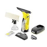 Kärcher Akku Fenstersauger WV 5 Plus Non Stop Cleaning Kit (Entnehmbarer Akku, Ersatzakku, Ladestation, Sprühflasche mit Mikrofaserbezug, wechselbare Saugdüse, Fensterreiniger-Konzentrat 20 ml)