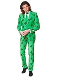 OppoSuits St. Patrick Anzug für Herren - Mit Jackett, Hose und Krawatte mit Festlichen Print