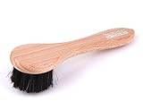 Die Schuhanzieher Tiegelbürste abgerundet - Rosshaar - Holz Schuhbürste - Nature Edition z2440(Dunkles Rosshaar)
