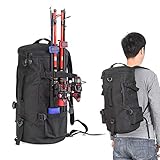 Creamon Zylindrischer Angelrucksack, Zylindrischer Angelrucksack Rucksack aus Polyester mit großer Kapazität und Angelrutenhalter