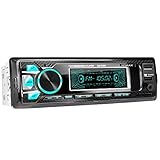 XOMAX XM-R265 Autoradio mit Bluetooth Freisprecheinrichtung I Smartphone Ladefunktion über 2. USB Anschluss I Carbon Optik I 7 LED Farben einstellbar I USB, SD, MP3, AUX I 1 DIN