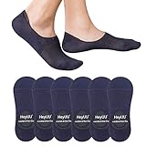 HeyUU 6 Paar Herren & Damen Baumwolle Kurze Sneakersocken Füßlinge Unsichtbare Sneaker Socken Mit 8 Rutschfeste Silikonstreifen(6x Navy,47-50)