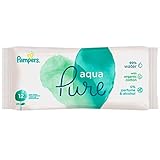 12 Stück Pampers Baby Feuchttücher Aqua Pure, Mit 99% Purem Wasser, ohne Parfüm und Alkohol, dermatologisch gestestet, praktische Reisegröße