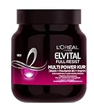 L'Oréal Paris Elvital Haarkur gegen Haarausfall durch Haarbruch, Ohne Parabene oder Silikone, Für kraftloses Haar, Mit Biotin, Provitamin B5 und Arginin, Full Resist Multi Power Kur, 1 x 680 ml