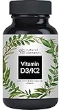 Vitamin D3 + K2 Depot - 180 Tabletten - Premium: 99,7+% All Trans MK7 (K2VITAL® von Kappa) + 5.000 IE Vitamin D3 - Hochdosiert